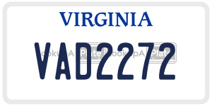 VAD2272  license plate in VA
