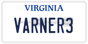 VARNER3  license plate in VA
