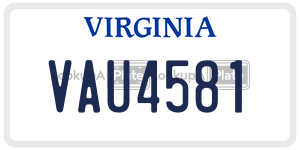 VAU4581 license plate in Virginia