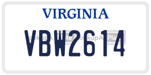 VBW2614 license plate in Virginia