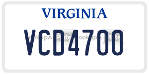 VCD4700  license plate in VA