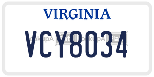 VCY8034 license plate in Virginia
