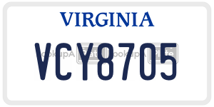 VCY8705  license plate in VA
