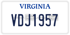 VDJ1957  license plate in VA