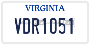 VDR1051  license plate in VA