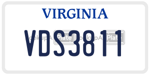 VDS3811  license plate in VA