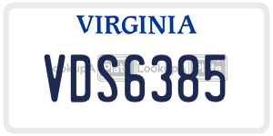 VDS6385  license plate in VA