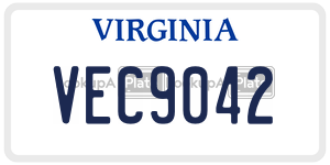 VEC9042  license plate in VA