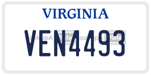 VEN4493  license plate in VA