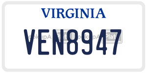 VEN8947 license plate in Virginia