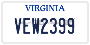 VEW2399  license plate in VA