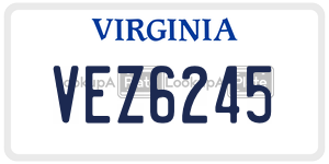 VEZ6245  license plate in VA
