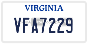 VFA7229  license plate in VA