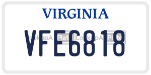 VFE6818  license plate in VA