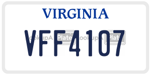 VFF4107  license plate in VA