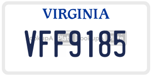 VFF9185  license plate in VA