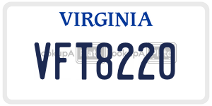 VFT8220 license plate in Virginia