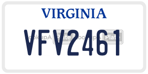 VFV2461 license plate in Virginia