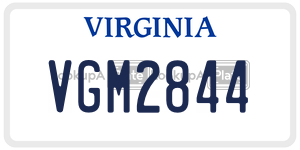 VGM2844  license plate in VA