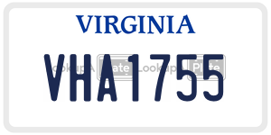 VHA1755 license plate in Virginia