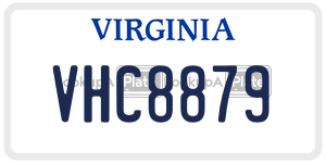VHC8879  license plate in VA