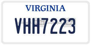 VHH7223  license plate in VA