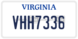 VHH7336  license plate in VA