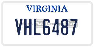 VHL6487 license plate in Virginia