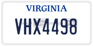 VHX4498  license plate in VA