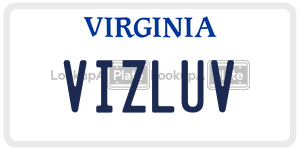 VIZLUV  license plate in VA