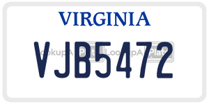 VJB5472  license plate in VA