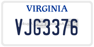 VJG3376  license plate in VA