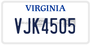 VJK4505  license plate in VA