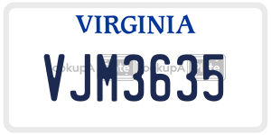 VJM3635  license plate in VA