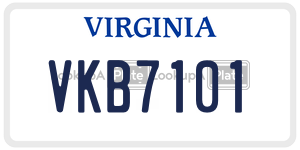 VKB7101 license plate in Virginia