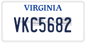 VKC5682 license plate in Virginia