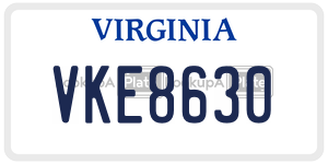 VKE8630  license plate in VA