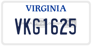VKG1625 license plate in Virginia