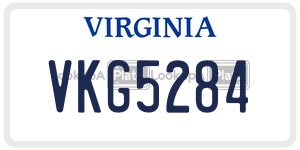VKG5284  license plate in VA