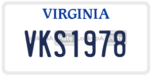 VKS1978  license plate in VA