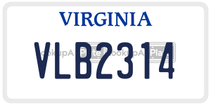 VLB2314 license plate in Virginia