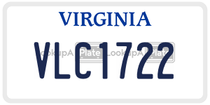 VLC1722  license plate in VA