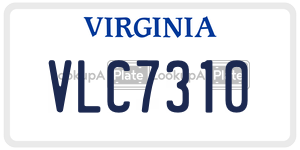 VLC7310  license plate in VA