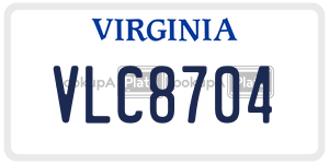 VLC8704 license plate in Virginia