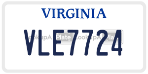 VLE7724  license plate in VA