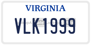 VLK1999  license plate in VA