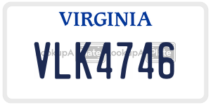 VLK4746  license plate in VA