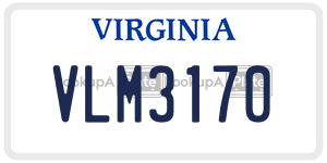 VLM3170 license plate in Virginia
