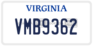 VMB9362 license plate in Virginia