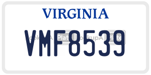 VMF8539 license plate in Virginia